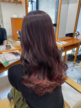 サニー 梅田(Sun.ny) 綺麗な毛流れの出るロングレイヤー/レッドブラウン