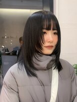 ロンドエニカ 大宮(Lond enika)&nbsp;ウルフアッシュカラーレイヤーロンググレーベージュ[大宮]