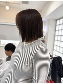 切りっぱなしボブ×ダークブラウン
