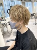 ホワイトブロンド エンドカラー フェイスフレーミング