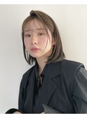 ブリーチなし大人可愛いマロンブラウン似合わせ耳かけボブ