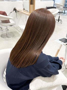 ノエシキカ(noe sikika) ホワイトグレージュ/デジタルパーマ/チェリーブラウン/栄l32