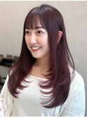 ◎ナチュラルレイヤーワンカールモーヴカラー