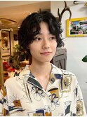 ミディアムウルフボブショートボブグレージュハンサムショート
