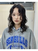 セミロングウェーブパーマ