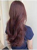 ブリーチなしダブルカラー　暖色カラー　チェリーレッド　赤髪