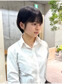 透明感カラー ボブ 前髪 ショート カラー ブリーチ&ダブルカラー