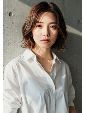 ウェーヴ アズシュガー 浜松佐藤店(wave as sugar) 透け感ベージュ×髪質改善大人ボブ