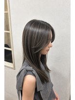 ヘアーズ ベリー 玉造店(hairs BERRY) 脱白髪ハイライト×グレージュカラー|白髪ぼかしハイライト
