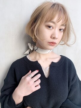 アルバム 銀座(ALBUM GINZA) ふわボブ_外ハネボブアッシュブラウンネオウルフ_37068