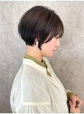 大人可愛いショートボブ　イルミナカラーアッシュブラウン30代
