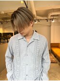 外国人俳優風！メンズ前下がり×バレイヤージュ_natural beige_