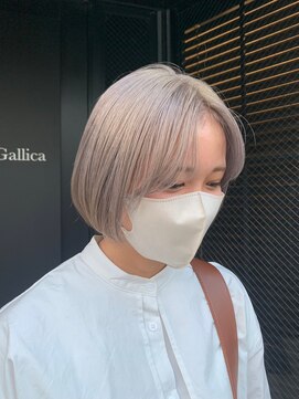 ヘアサロン ガリカ 表参道(hair salon Gallica) 【柴田優香】ホワイトミルクティー金髪ハイトーンカラー<表参道>