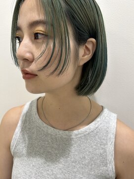 パーク 福岡天神西通り店(parc) ターコイズカラーハイトーンデザインカラーハイナチュラルカラー