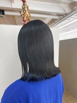 シーバイラヴィズム けやき通り2号店(Sea by LUVISM)&nbsp;切りっぱなしミディアムボブ×ブルーブラック＊