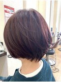 ピンク系カラー×ショートボブ
