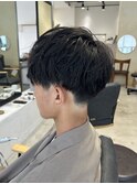 アッシュブラックカルマパーマベリーショートダークアッシュ