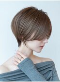 ショートボブ　イメチェン　前髪　20代30代　大人かわいい　丸顔