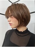 表参道白髪ぼかしウルフショートカットベージュアッシュ30代40代