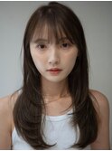 大人レイヤーワンカールロング小顔見えロング表参道青山