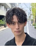 MEN’S HAIR/波巻きツイストスパイラル/リバースセンターパート