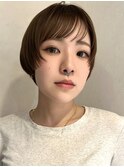 大人女性前上がりマッシュショートボブ