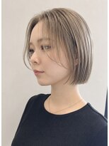 タブー 岐阜店(TABOO)&nbsp;ハイトーンブリーチダブルカラーミニボブグレージュホワイト