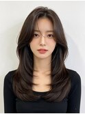 バタフライカット韓国風前髮くびれショートくるみちゃんヘア50代