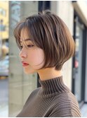 ココアブラウン×大人かわいいショートボブ/似合わせ/小顔/千葉