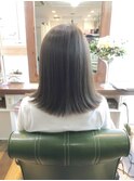 赤味抹殺濃厚ブルーアッシュ×伸ばし中ミディ＊ブリーチなし