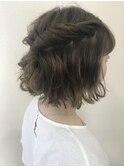 ねじりハーフアップ