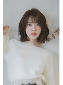 20代30代40代☆前髪大人かわいいシースルーバングゆるふわボブ