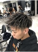 メンズ金メッシュ×アップバング☆担当マサキ