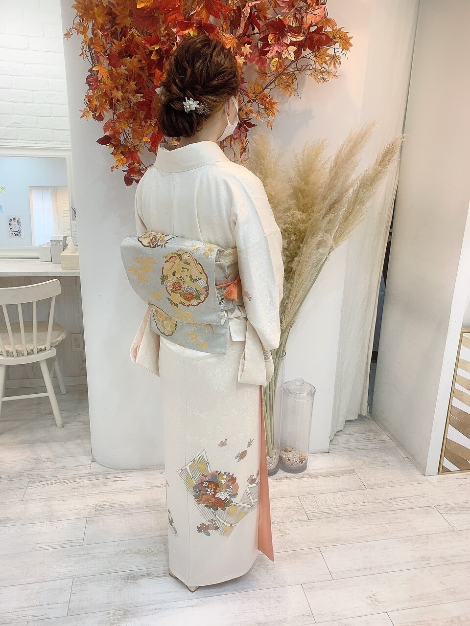 お宮参り着物&スタイ&小物セット　美品 Kisste お宮参り 着物 男の子 産着 よだれかけ スタイ 帽子 小物