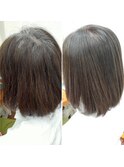 40代～以上のお客様も髪質改善【酸性ストレート+グレイカラー】