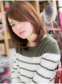 大人かわいいアシンメトリー暖色系カラーロブc5戸頭20代30代40代