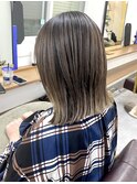 くびレイヤーグレーベージュニュアンスカラー白髪染め白髪ぼかし