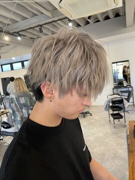 ナンバー 竪町(number+) 20代30代30代メンズマッシュ束感ホワイトベージュ好感度