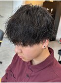 波巻きパーマツイストスパイラルパーマメンズマッシュパーマ