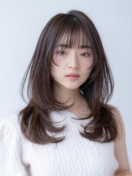 ケアリー 調布(Carelly) 大人かわいい前髪セシルカットココアブラウンフリンジウェーブ