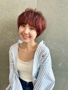 ロンド パルティール 大宮(Lond partir) カールセミディシアカラー姫カットダークアッシュショート