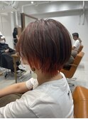小顔ショートボブハイライトカラー大人ショートカット白髪ぼかし