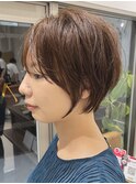 ●前下がりショートボブハンサムショートカットカラーパーマケア