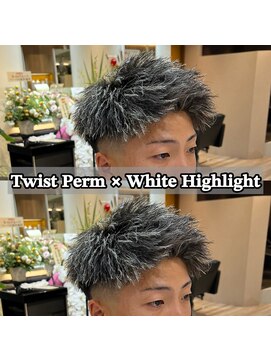 ルースト 渋谷店(ROOST) ジェットモヒカン×ツイストパーマ×ホワイトハイライト