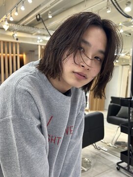 メゾンアクア 表参道(Maison ACQUA) ●メンズボブ/ダークアッシュ/ニュアンスパーマ／メンズウルフ