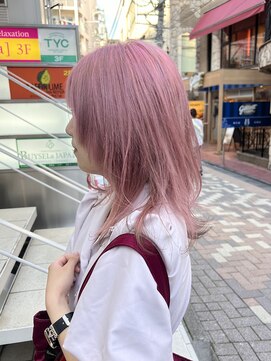 アソビセカンド 原宿(ASOBI 2nd) ダブルカラー/黒髪/ボブルフ/ネビージュ/原宿/前髪/ピンク
