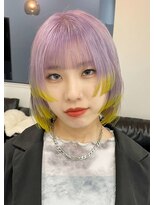 ディーン 岡崎店(DEAN)&nbsp;エンドカラーツートンカラーラベンダーミルクティー段カット