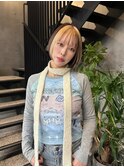 インナーカラー　バングカット