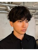 シャドウパーマダウンパーマカルマヘアメンズカット刈り上げなし