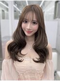 透明感グレージュカラー/明るめ寒色カラー/韓国巻き/表参道/学割
